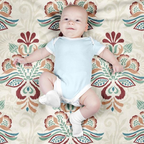 پارچه ملحفه مدل مخمل طرح گل سنتی کد 5012728