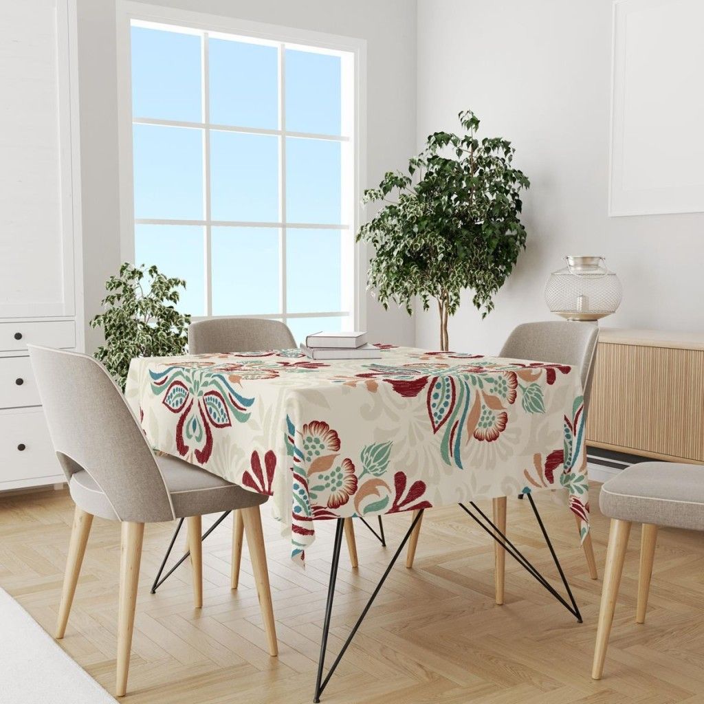 خرید اینترنتی پارچه ملحفه پارچه باما مدل مخمل طرح گل سنتی کد 5012728