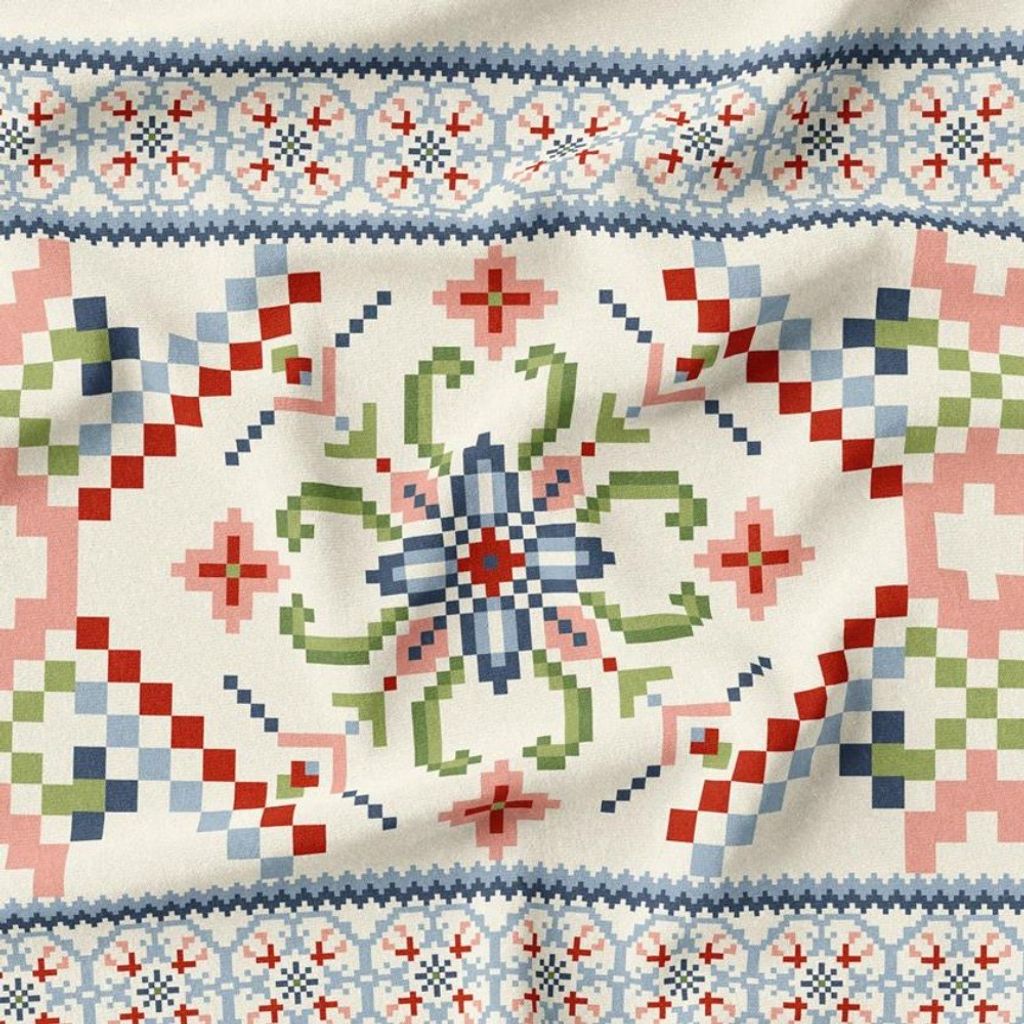 فروش اینترنتی پارچه ملحفه پارچه باما مدل مخمل طرح هنری ایرانی کد 5012729