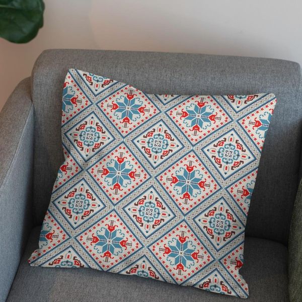 پارچه ملحفه مدل مخمل طرح ایرانی لوزی سنتی کد 5012730