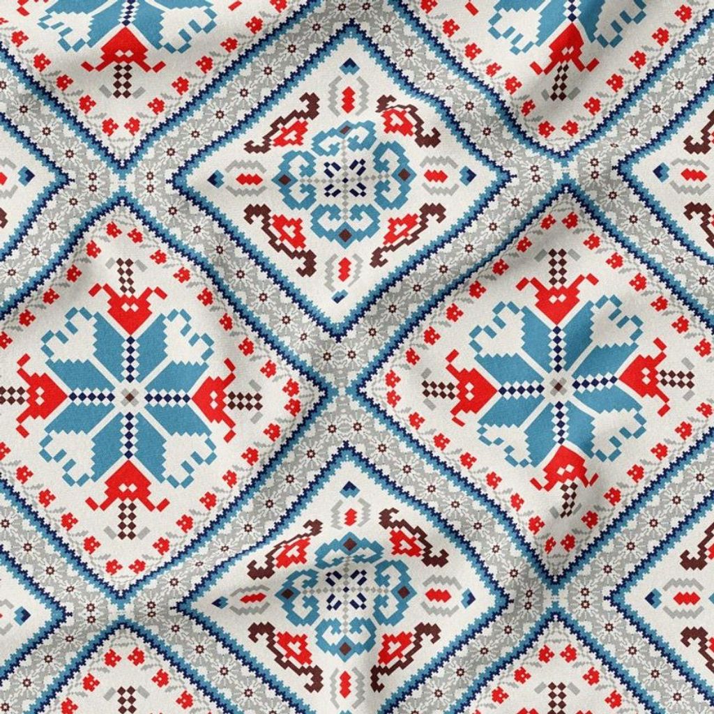 فروش اینترنتی پارچه ملحفه پارچه باما مدل مخمل طرح ایرانی لوزی سنتی کد 5012730