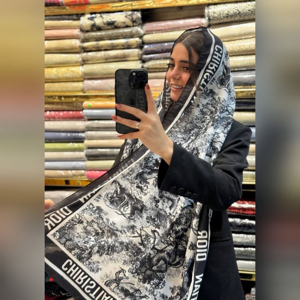 خرید انلاین شال نخی تابستانه مدل دیور کد 15035