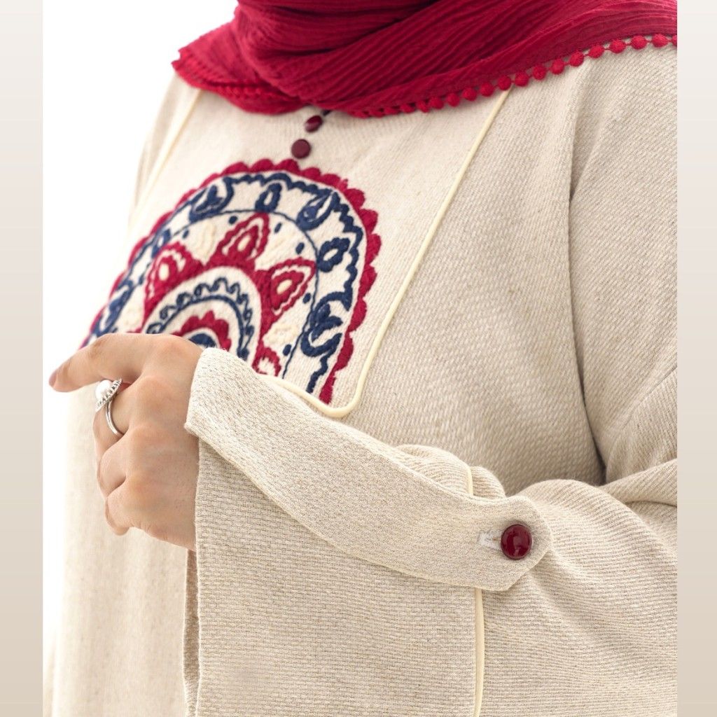 خرید آنلاین کفتان گلدوزی شده دست‌دوز کد 15044