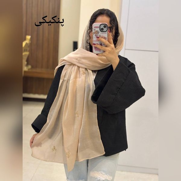 شال پاپیونی حریر نخ شاین وارداتی