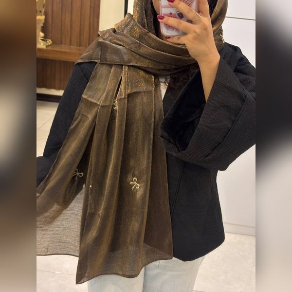 شال پاپیونی حریر نخ شاین وارداتی