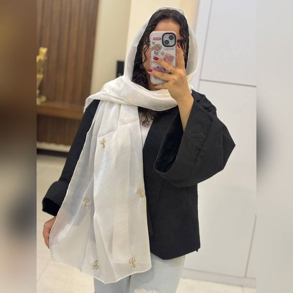 شال پاپیونی حریر نخ شاین وارداتی