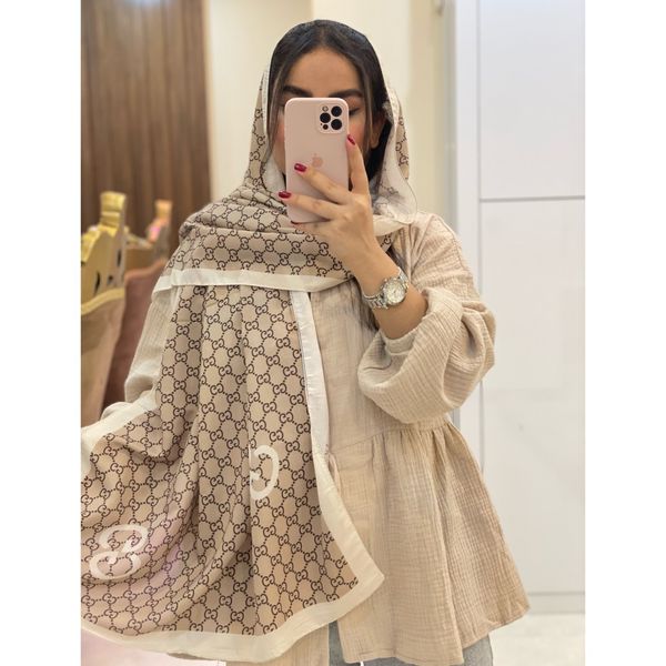 شال تابستانه نخ پنبه طرح گوچی