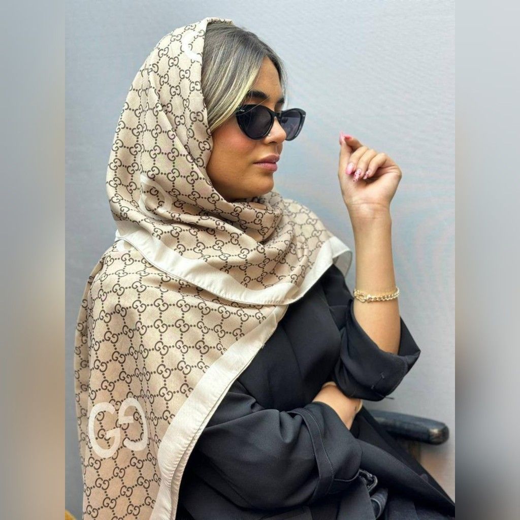 خرید آنلاین شال تابستانه نخ پنبه طرح گوچی