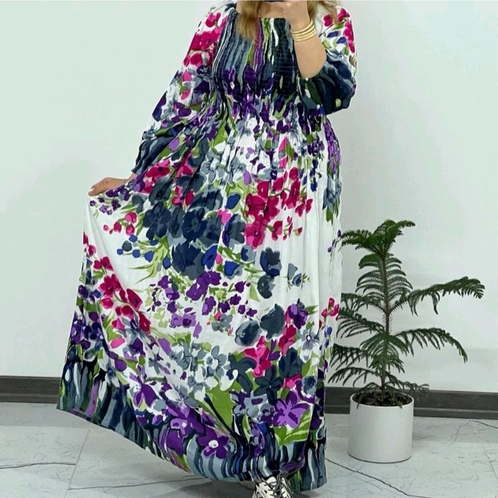 خرید انلاین پیراهن نخی بلند زنانه ساحلی نخی دخترانه زنانه