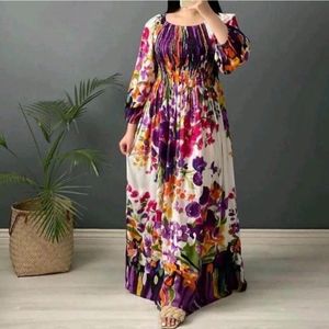 خرید اینترنتی پیراهن نخی بلند زنانه ساحلی نخی دخترانه زنانه کد 15580