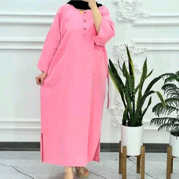 مانتو زنانه لنین کفتان کتان نخ دخترانه فری سایز