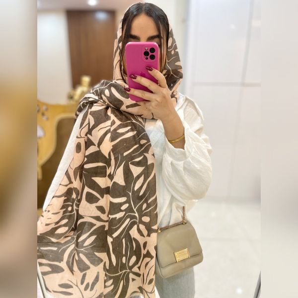 شال نخی تابستانه برگ انجیری