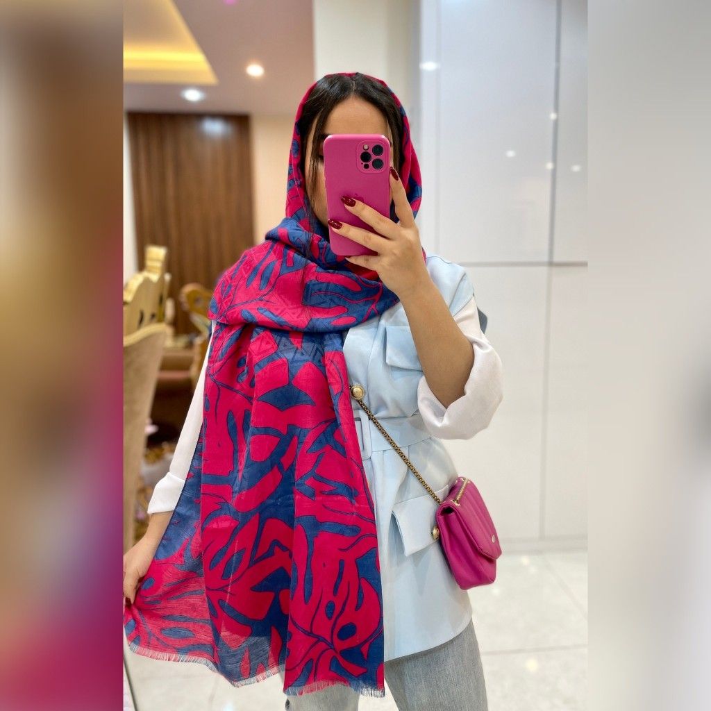 خرید اینترنتی شال نخی تابستانه برگ انجیری