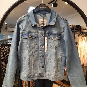 کت جین برش دار / رنگ آبی