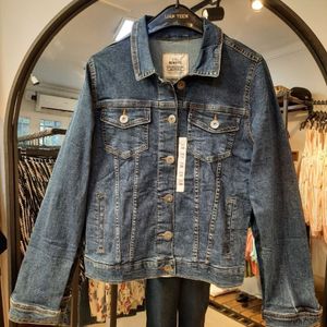 کت جین برش دار / رنگ سورمه ای تیره