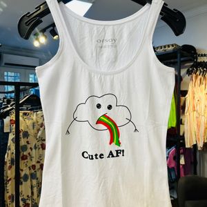 تاپ / رنگ سفید / طرح ابر