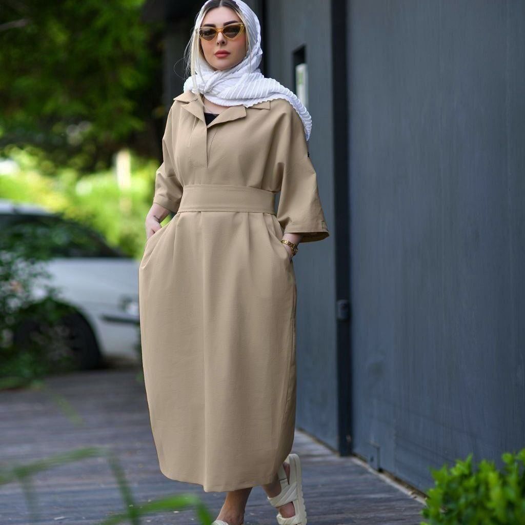 خرید انلاین ساحلی لینن کمربندی