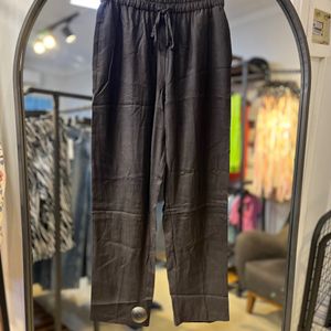 شلوار مشکی / نخی کمرکش / جیبدار