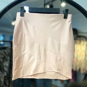 دامن کرپ کش مجلسی / برش دار /رنگ گلبهی