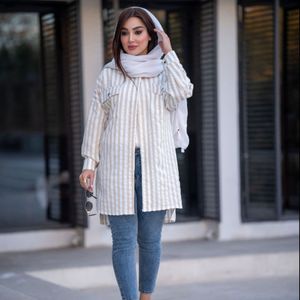 قیمت ارزان شومیز مانتویی کراش راه راه