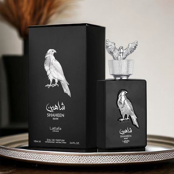 عطر ادکلن زنانه لطافه پراید شاهین سیلور (نقره ایی) - پخش بو و ماندگاری عالی - هولوگرام اورجینال - بسیار شیک