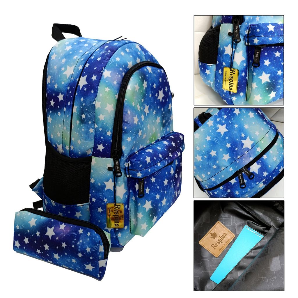 خرید اینترنتی کیف مدرسه دخترانه مدل ستاره Star با جامدادی (برند رسپینا)