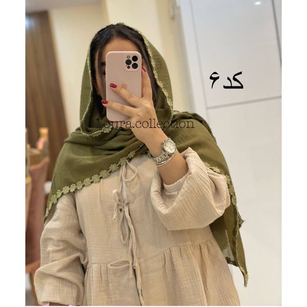 شال پلیسه دوربابونه تمام نخ تابستانه در رنگبندی