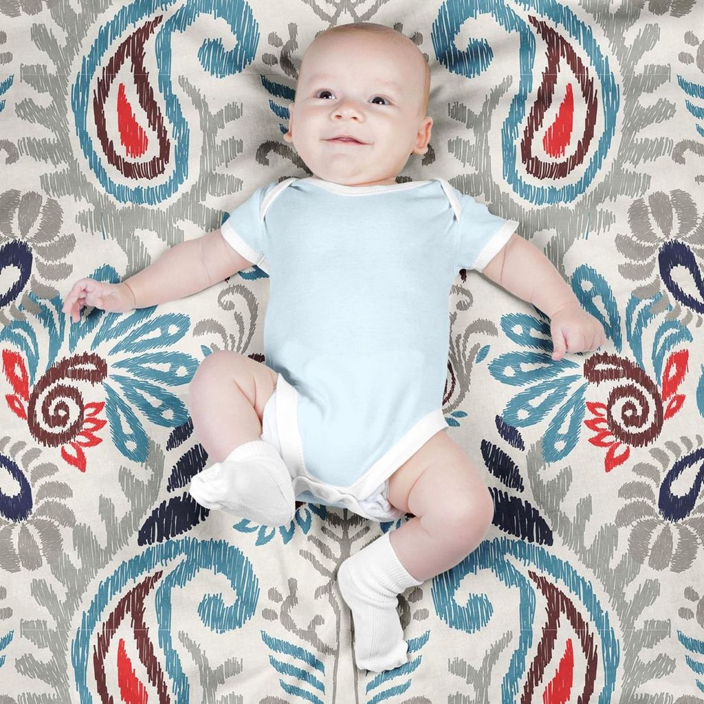 خرید آنلاین پارچه ملحفه پارچه باما مدل مخمل طرح ایرانی بژوین کد 5012746