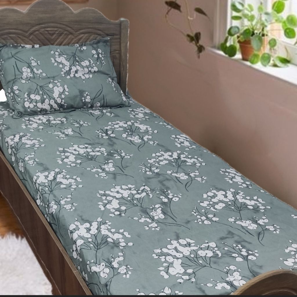 مشخصات روتختی نیم ست طرح طوسی گل پنبه ای