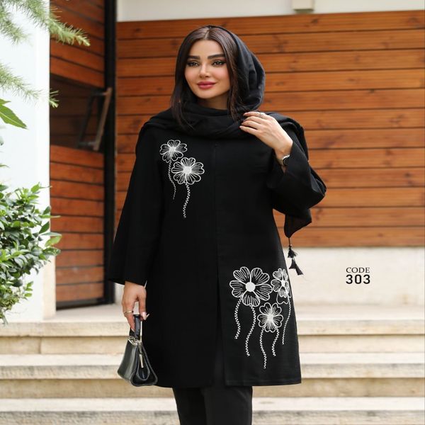 مانتو مجلسی شانتون گلدوزی شده