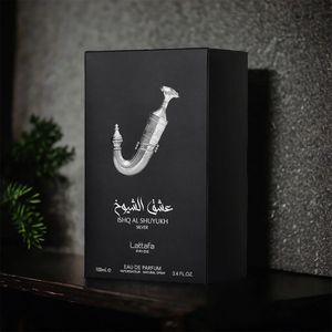 عطر ادکلن مردانه لطافه پراید عشق الشیوخ نقره ایی - ماندگاری و پخش بو عالی  - جعبه هارد باکس - هولوگرام اورجینال - لاین لاکچری لطافه