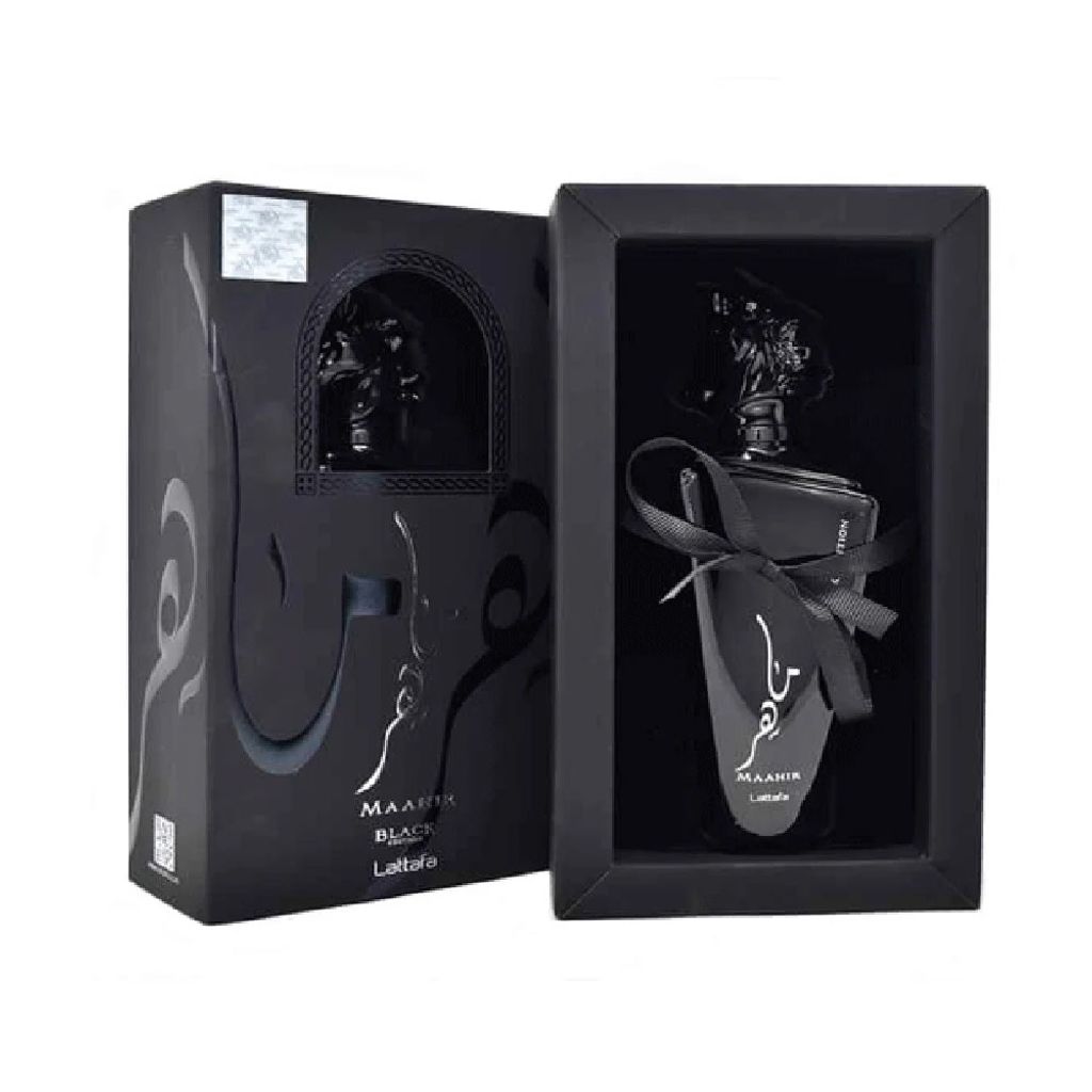 خرید آنلاین عطر ادکلن مردانه ماهر مشکی لطافه - هارد باکس - ماندگاری و پخش بو عالی - اورجینال امارات