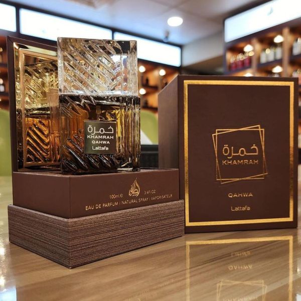 عطر ادکلن زنانه لطافه خمره قهوا (Lattafa Khamrah Qahwa)  - بوی قهوه ناب عربی -ماندگاری و پخش بو عالی - جعبه هارد باکس - هولوگرام اورجینال