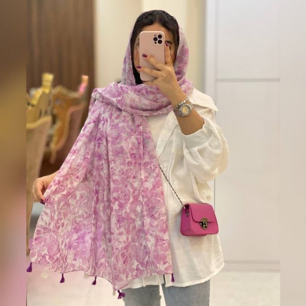 شال نخ پنبه طرحدار 4فصل