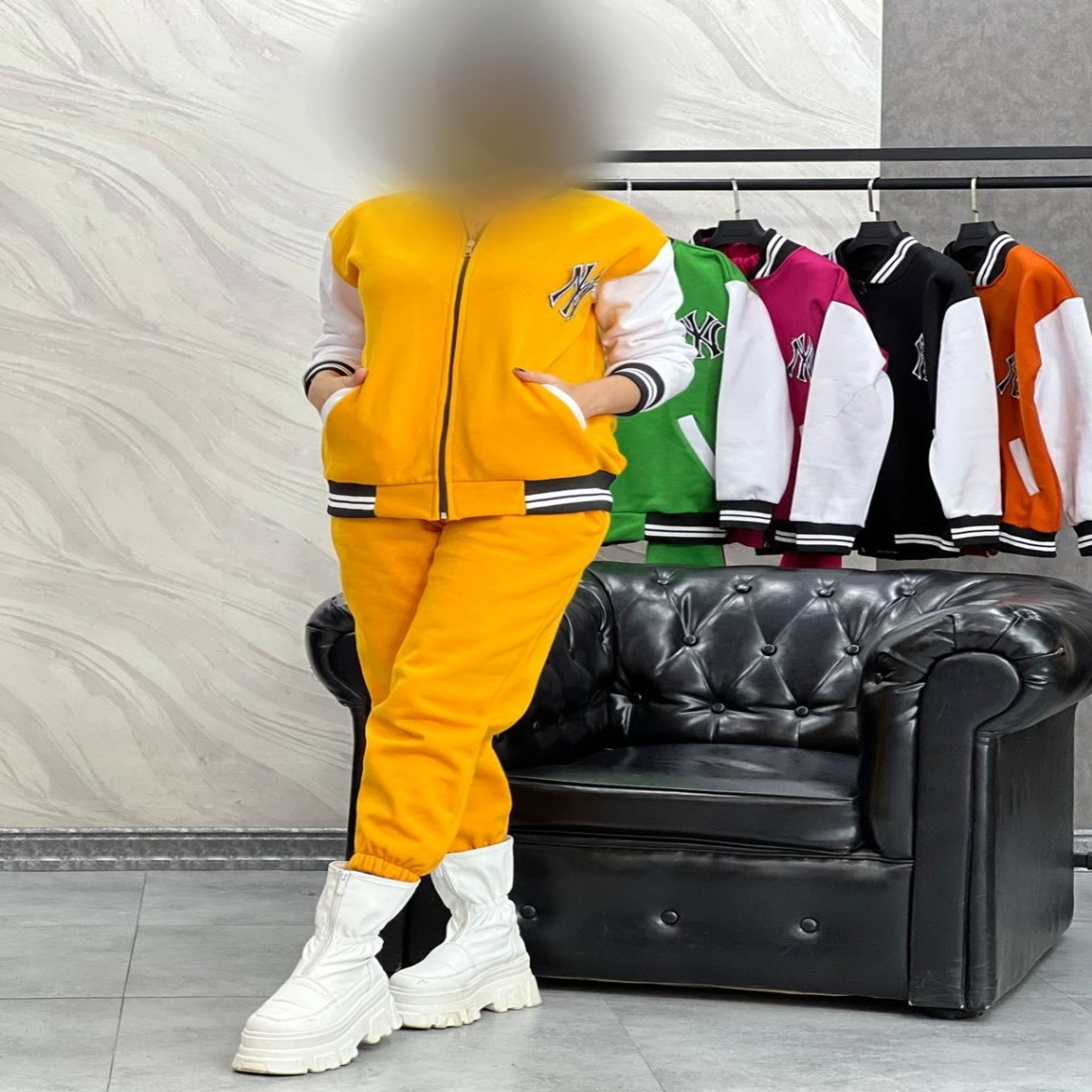 خرید آنلاین ست بامبر و شلوار نارنجی