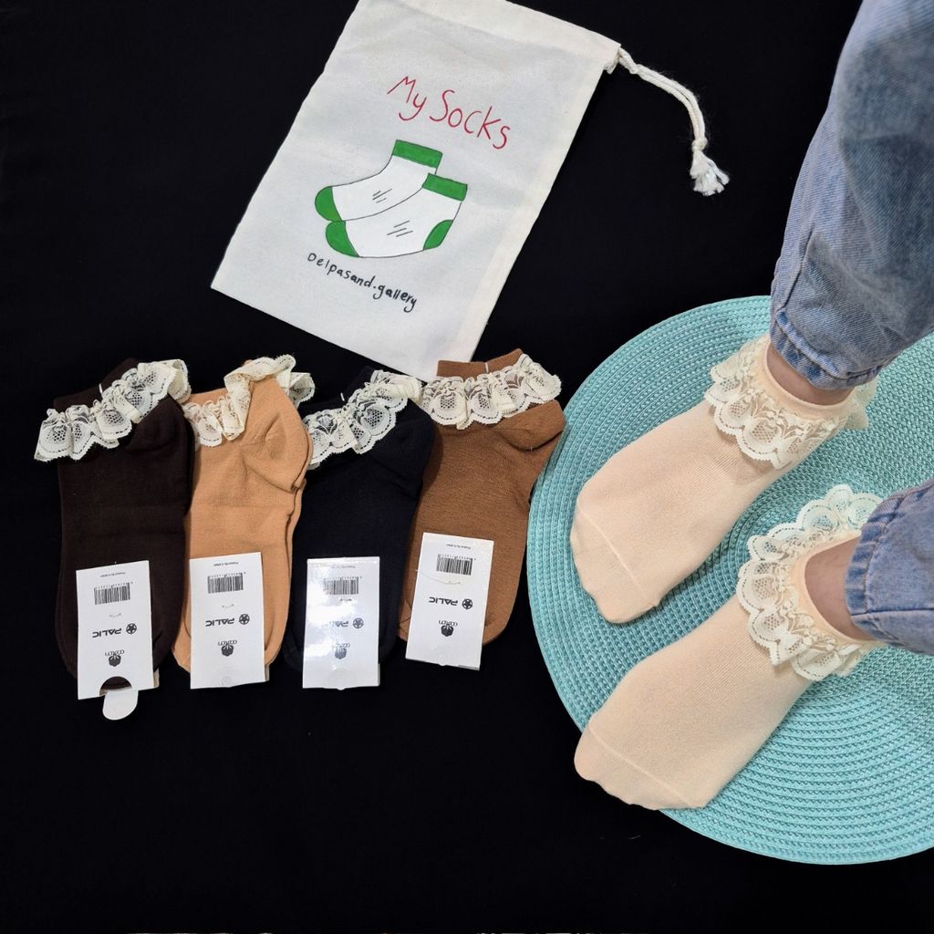 خرید اینترنتی جوراب مچی زنانه لب تور رنگی