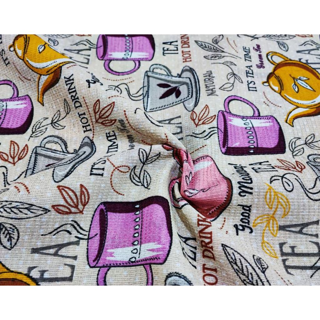 خرید آنلاین پارچه آشپزخانه مدل قوری و استکان کدK140