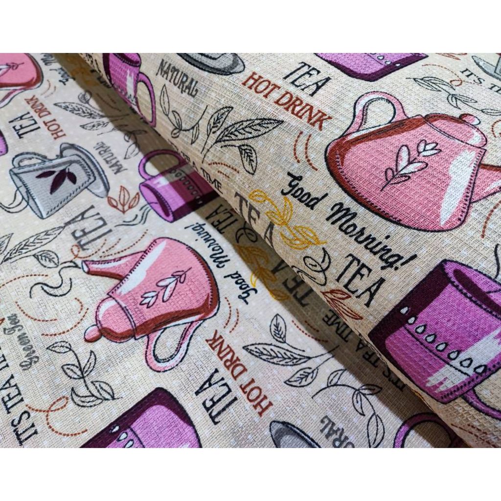 فروش اینترنتی پارچه آشپزخانه مدل قوری و استکان کدK140