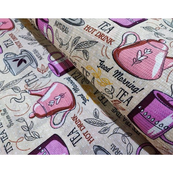 پارچه آشپزخانه مدل قوری و استکان کدK140