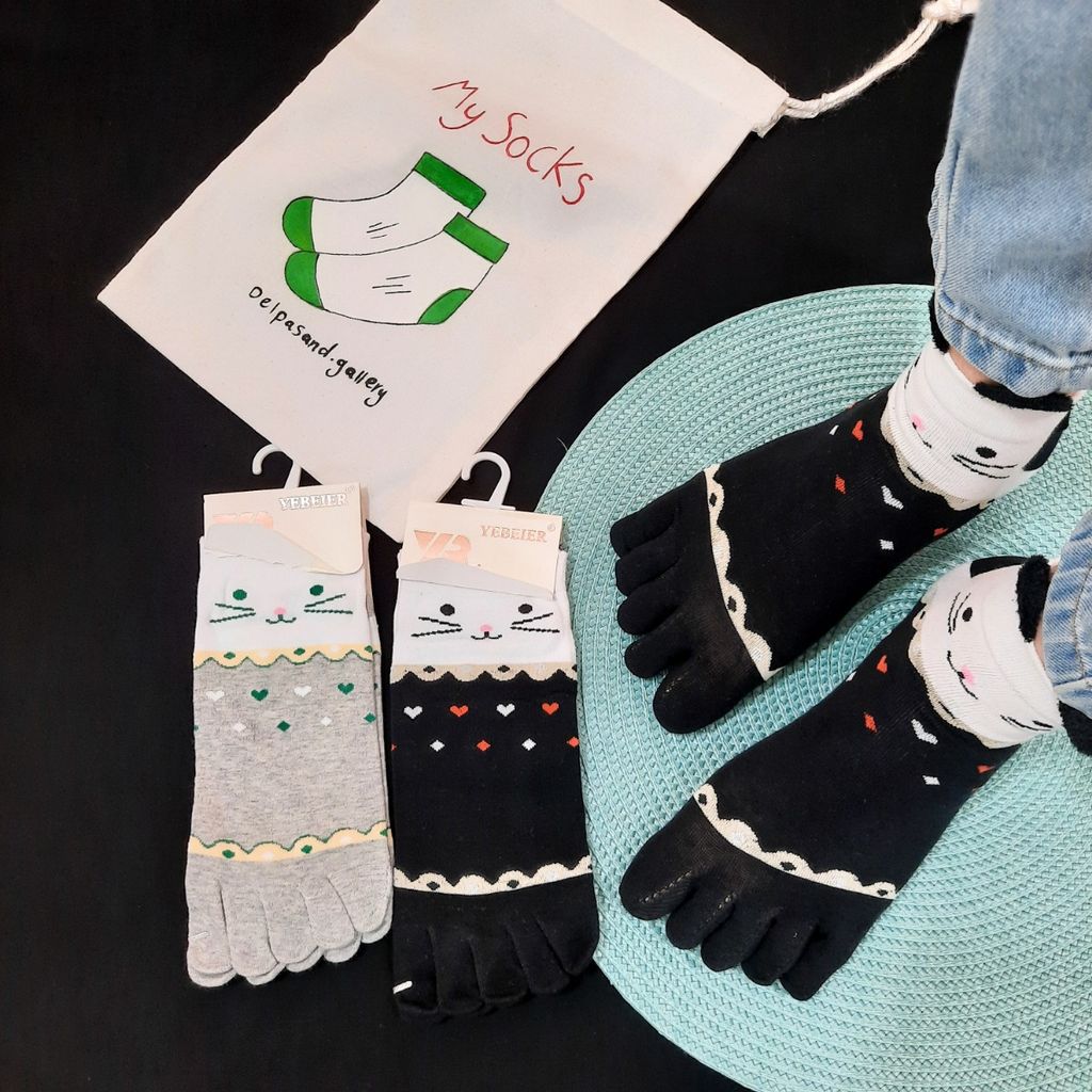 قیمت جوراب مچی زنانه انگشتی طرح گربه