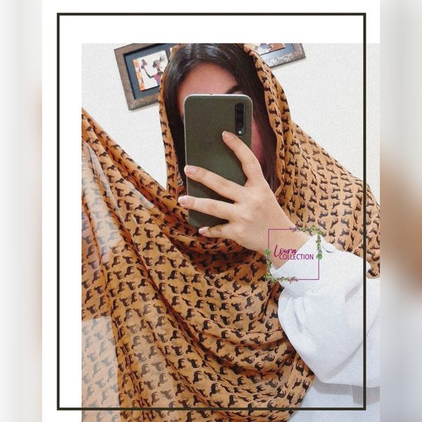 شال حریر کرپ شتری