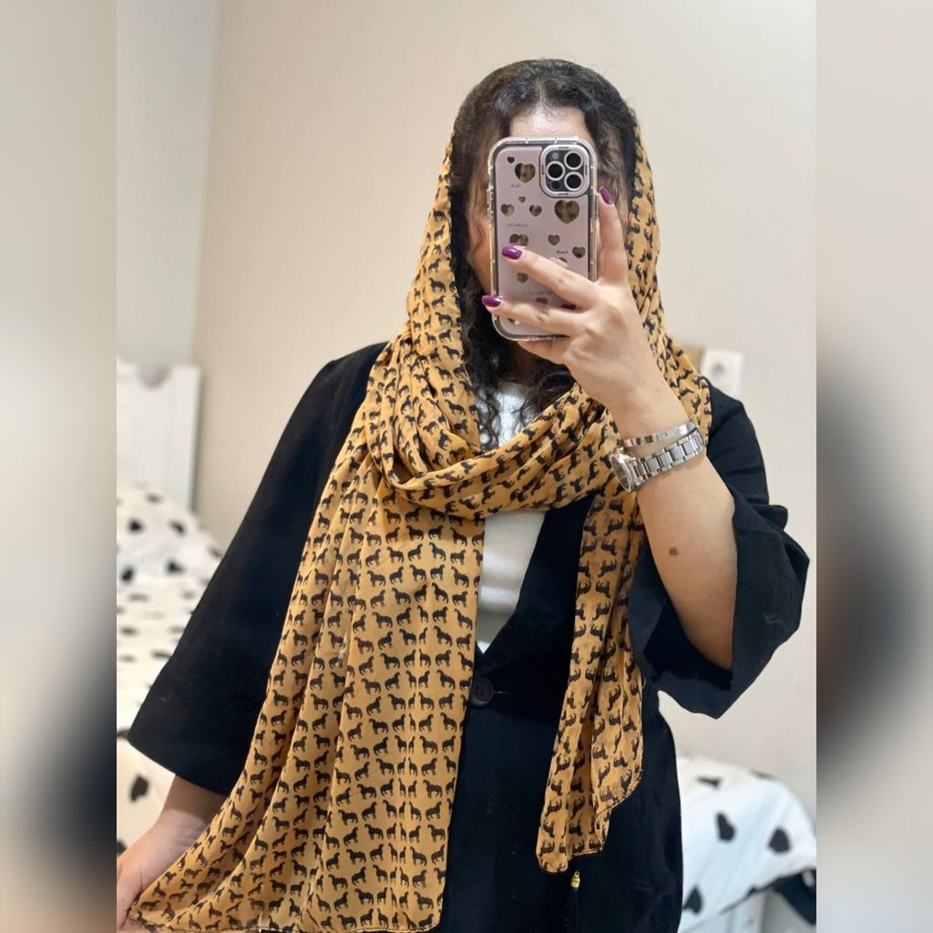 خرید اینترنتی شال حریر کرپ شتری