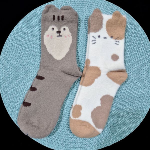 جوراب ساقدار زنانه طرح گربه پشمی کوکوهانا