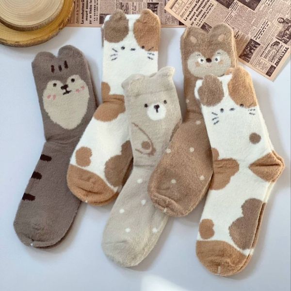 جوراب ساقدار زنانه طرح گربه پشمی کوکوهانا