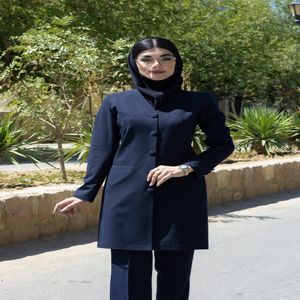 خرید اینترنتی قیمت مانتو شلوار اداری باران دخت افرا کد 4070