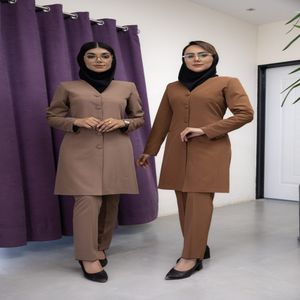 خرید اینترنتی قیمت مانتو شلوار اداری باران دخت افرا کد 4070