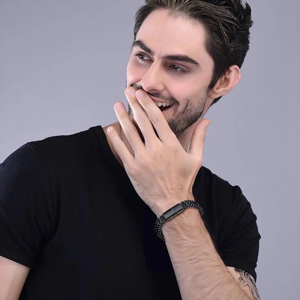 فروش اینترنتی دستبند زنجیری ضخیم مردانه مدل H23 ( در 3 رنگ بندی )