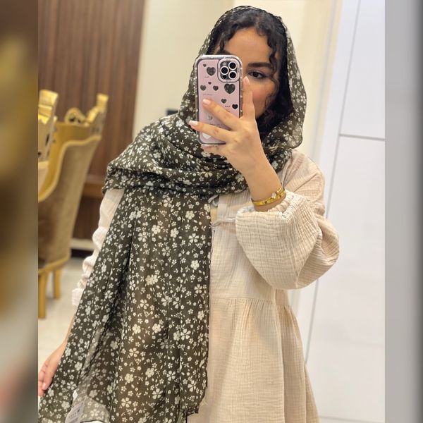 شال طرحدار نخ چهارفصل