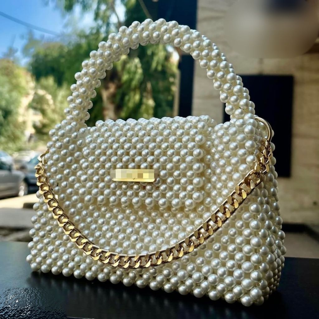 فروش اینترنتی کیف مروارید بافی مدل دنیز