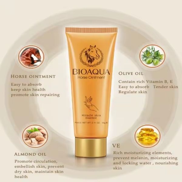 بسته 2 عددی کرم دست تیوپی روغن اسب بیوآکوا وزن 60 گرم bioaqua